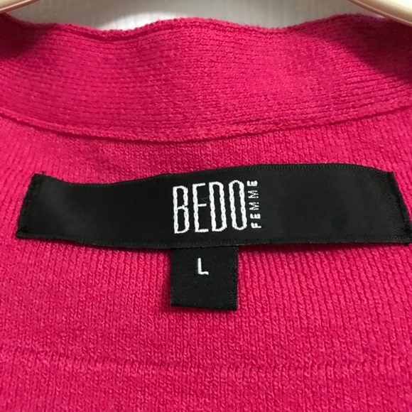 NWOT Y2K BEDO Statement Sequin Shoulder Bodycon Dress L Sleeveless Pink - Picture 3 of 6